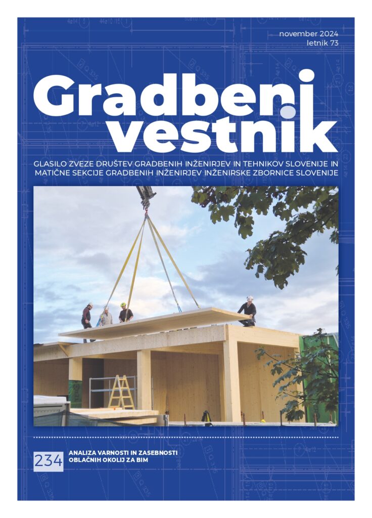 Celotna naslovnica novembrske revije Gradbeni vestnik