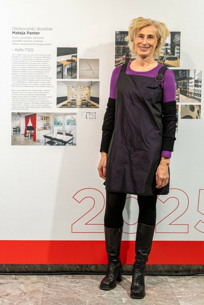 Arhitektka Mateja Panter, ki je zasnovala interier za KAFE FGG - zanj je prejela priznanje Oblikovalski dosežek 2025 (Foto: Kristina Bursać)