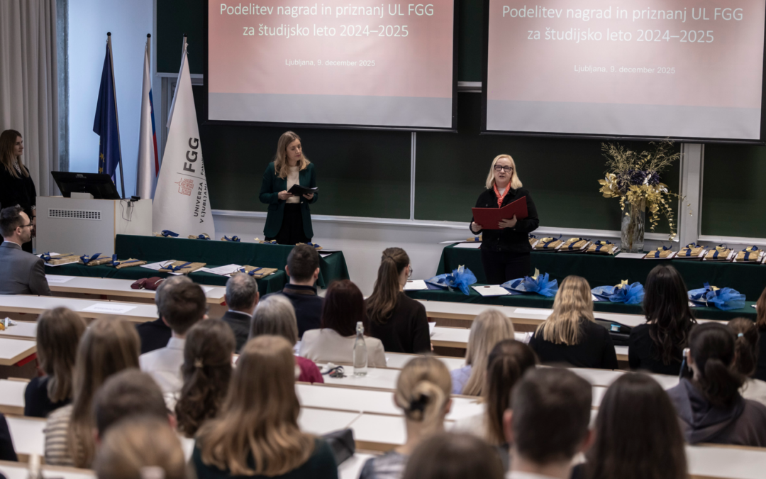 Podelitev nagrad in priznanj UL FGG za študijsko leto 2024/25