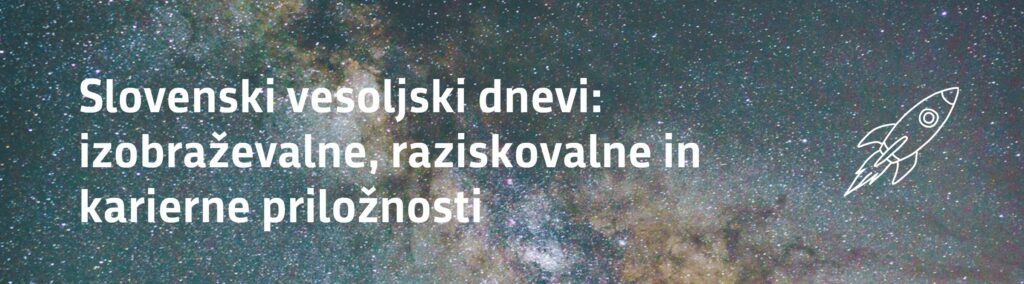 Vabilo na dogodek Slovenski vesoljski dnevi, nebo z raketo