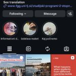 Posnetek zaslona Instragram profila Prostorsko načrtovanje z različnimi prikazanimi ikonami